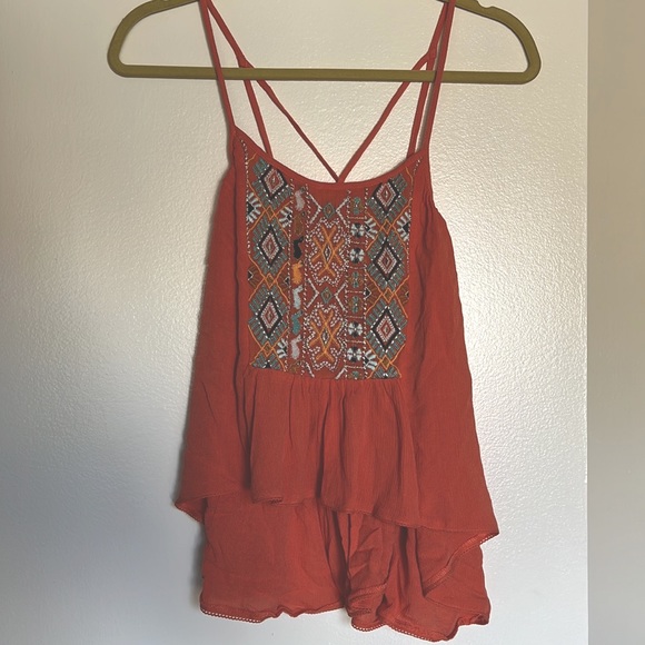 NWT Urban Outfitters Orange Boho Embroidered Tank Top SZ S - Picture 5 of 5